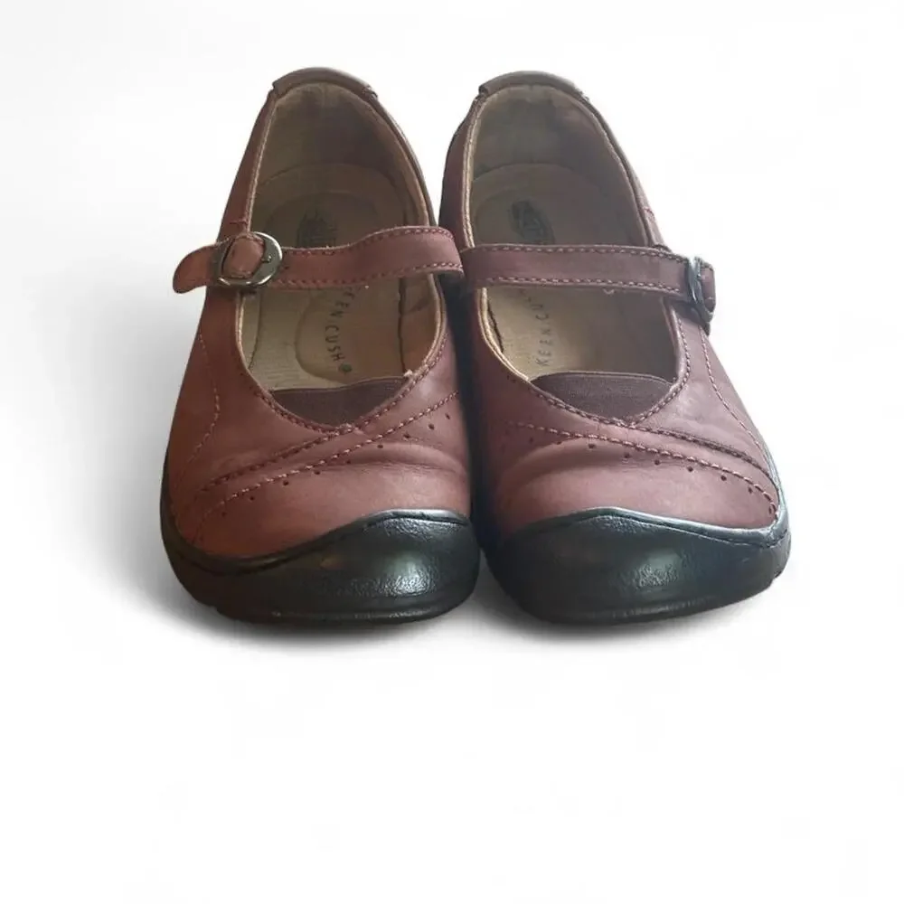KEEN Sterling City Leather Mary Jane Comfort Flats Brown Burgundy Women's Size 7